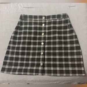 Hollister Black and White Checkered Mini Skirt